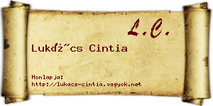 Lukács Cintia névjegykártya